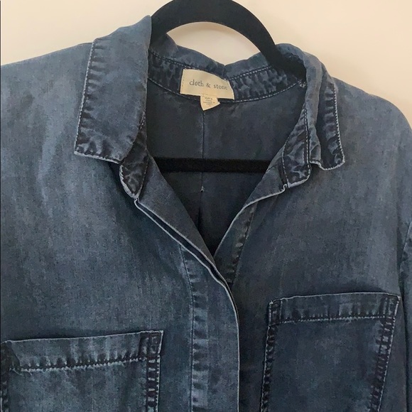 Anthropologie Cloth & Stone Denim Shirt - Picture 4 of 7